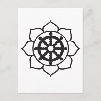Dharma Wheel Lotus Vykort