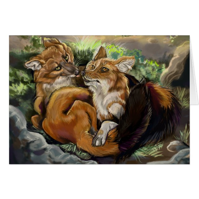 Dhole Cuddle par Hälsningskort (Framsidan Horizontal)