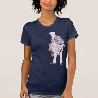 Dholien - rosa på marinen t shirt