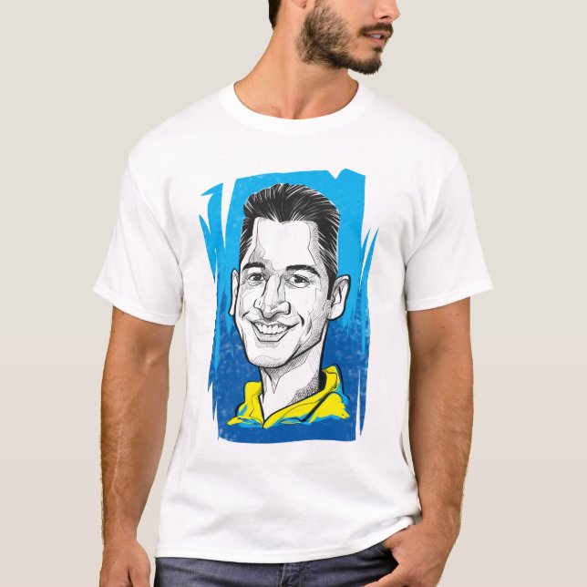 Dhoni Caricature Tshirt T Shirt (Framsida)