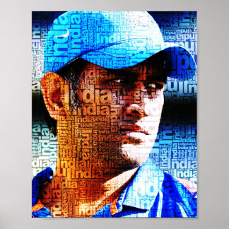 Dhoni Typography Poster