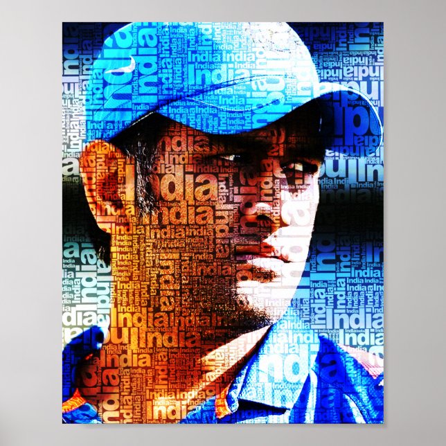 Dhoni Typography Poster (Framsidan)