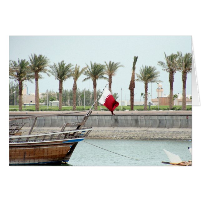 dhow qatar hälsningskort (Framsidan Horizontal)