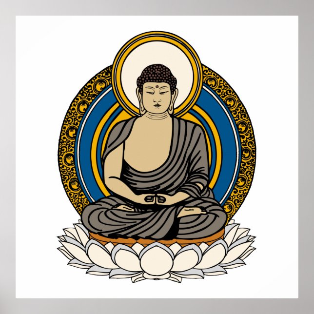 Dhyana Mudra Buddha Meditation Poster (Framsidan)