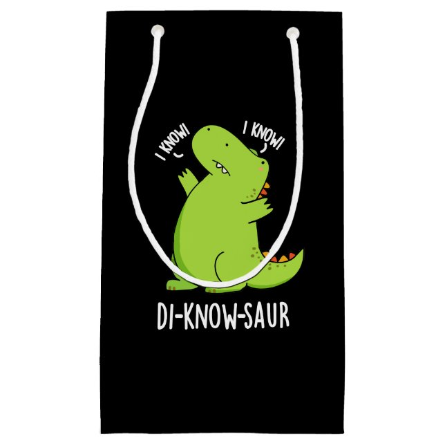 Di-know-saur Funny Dinosaur Pun Mörk BG (Framsidan)