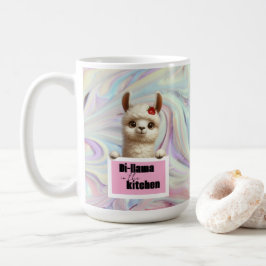 Di-llama i köket kaffemugg