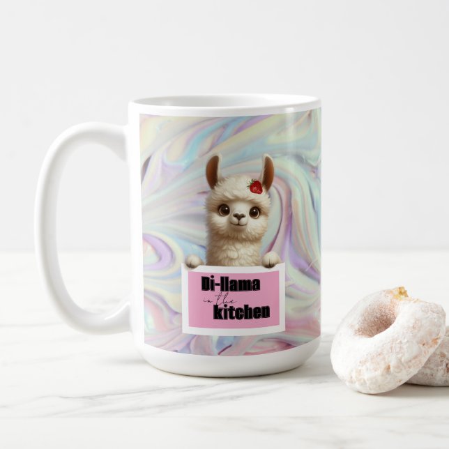 Di-llama i köket kaffemugg (Med munk)