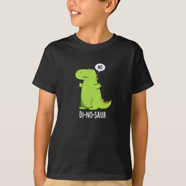 Di-no-saur Funny Dinosaur Puns Mörk BG T Shirt (Framsida)