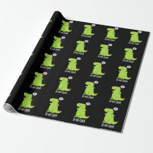 Di-no-saur Roliga Dinosaurie Puns Mörk Bakgrund Presentpapper