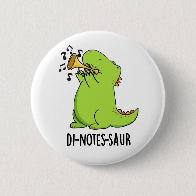 Di-notes-saur Funny Dinosaur Pun Knapp (Framsida)