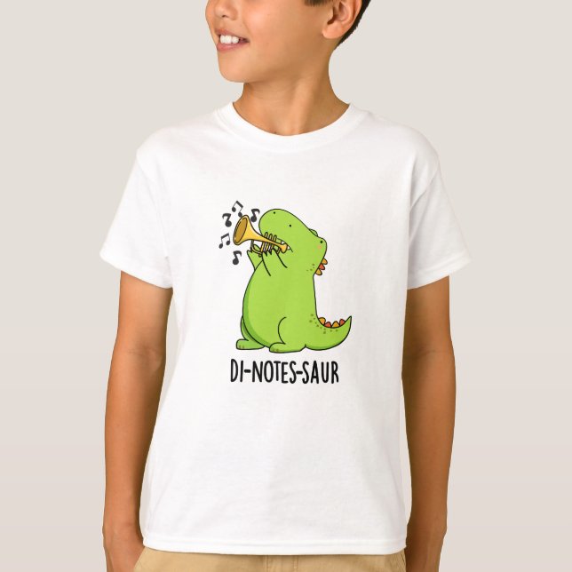 Di-notes-saur Funny Dinosaur Pun T Shirt (Framsida)