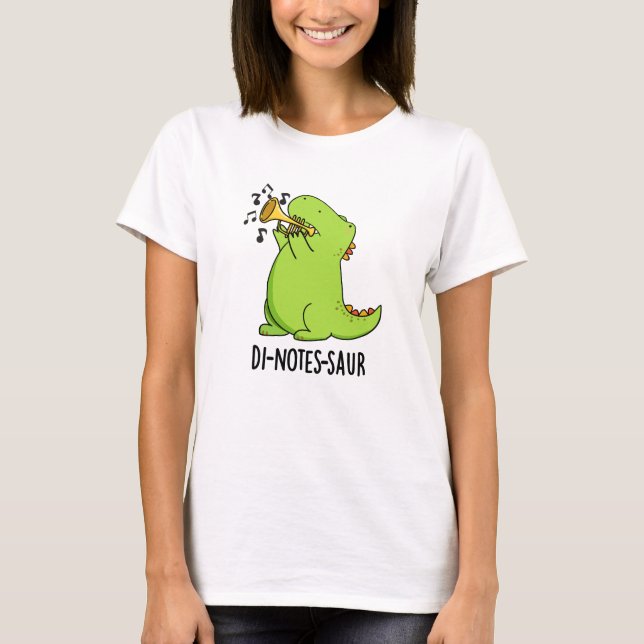 Di-notes-saur Rolig Dinosaur Puns T Shirt (Framsida)