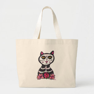 Dia de Las Muertos Cat Halloween Design Jumbo Tygkasse