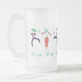 Dia De Las Muertos Dancing Skeletons Frostat Ölglas
