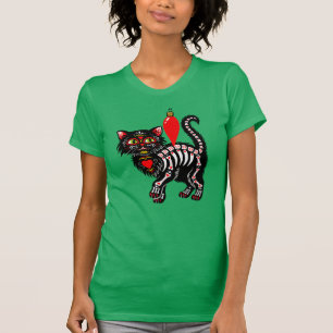 Dia De Los jul Kattunge Cute T Shirt