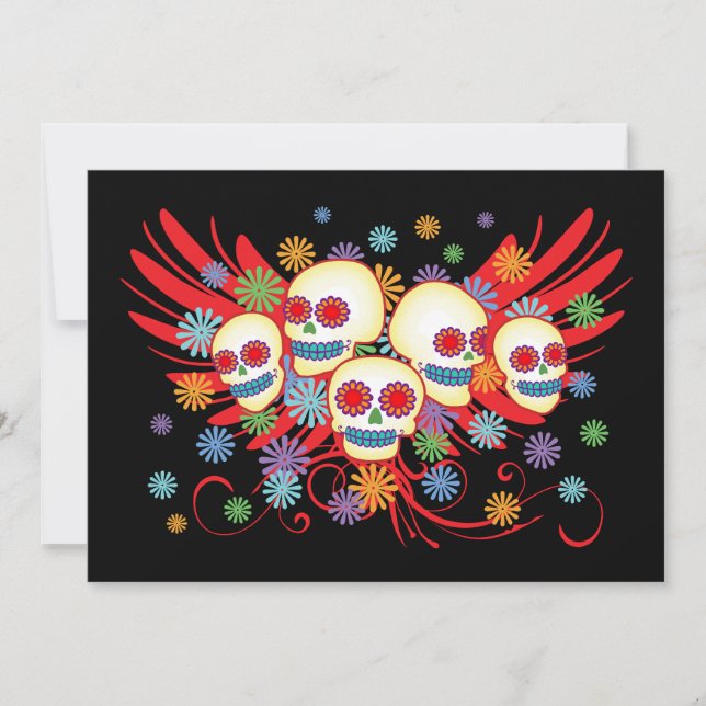 Dia de los Muertos 5x7-inbjudan Inbjudningar (Framsida)