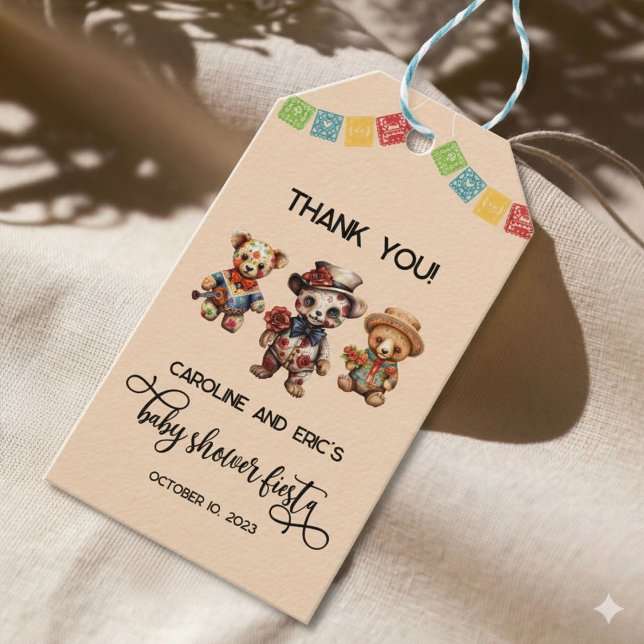 Dia De Los Muertos Alebrije Bears Gift Märkre Presentetikett (Skapare uppladdad)