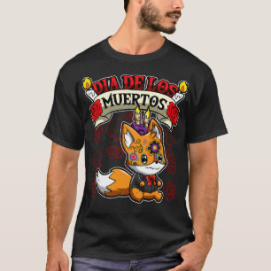 Dia De Los Muertos Animals Fox T Shirt