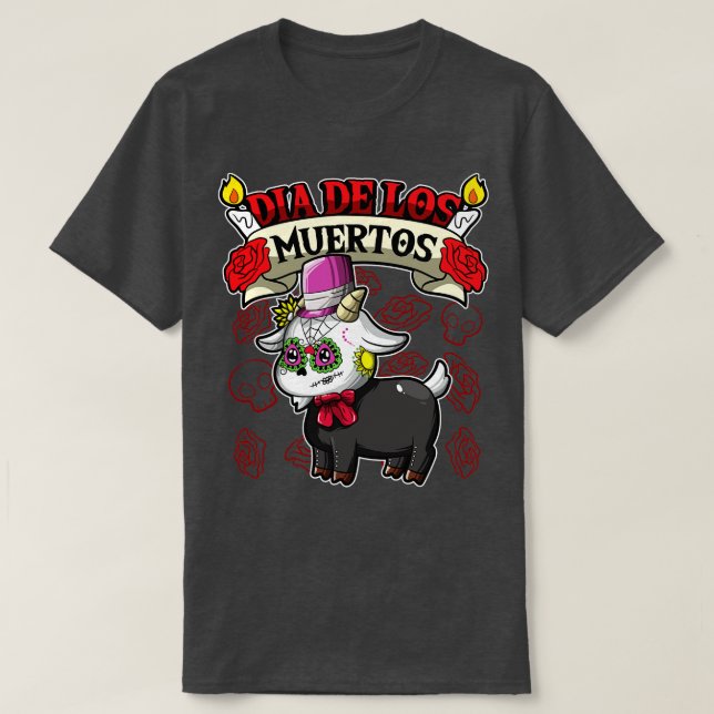 Dia de Los Muertos Animals Goat T Shirt (Design framsida)