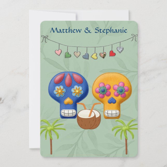 DIA DE LOS MUERTOS BEACH WEDDING INBJUDNINGAR (Framsida)