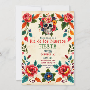 💀🎉Día de los Muertos Ben till Blomma Inbjudningar