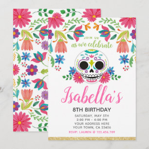 Dia de los Muertos Birthday-inbjudan Inbjudningar