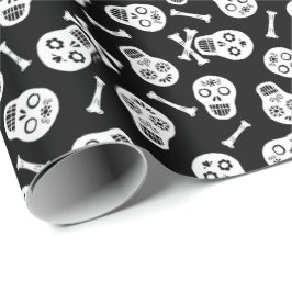 Dia de los Muertos Black and White Pappra Döskalla Presentpapper