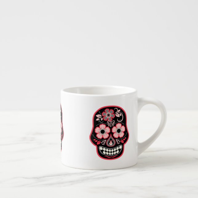 Dia de los Muertos Black Sugar Skull Espressomugg (Höger)