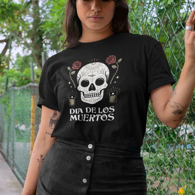 Dia de Los Muertos Blommigt Sugar Skull T Shirt (Skapare uppladdad)
