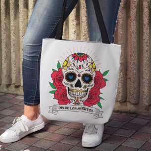Dia de Los Muertos Blommigt Sugar Skull Tygkasse