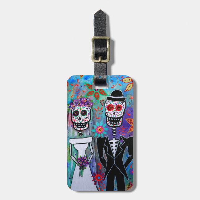 DIA DE LOS MUERTOS BRÖLLOP BAGAGEBRICKA (Vertikal Framsida)