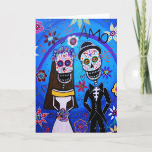 Dia de los Muertos Bröllop Kort