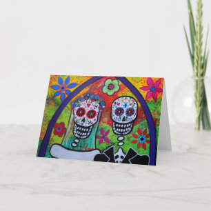 Dia de los Muertos Bröllop Kort