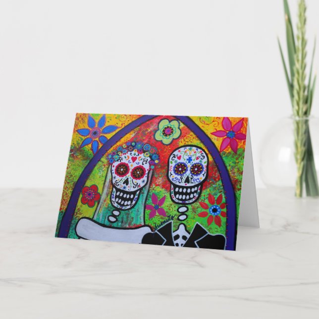 Dia de los Muertos Bröllop Kort (Framsida)