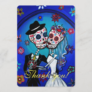 DIA DE LOS MUERTOS BRÖLLOP TACKAR DIG CARD TACK KORT