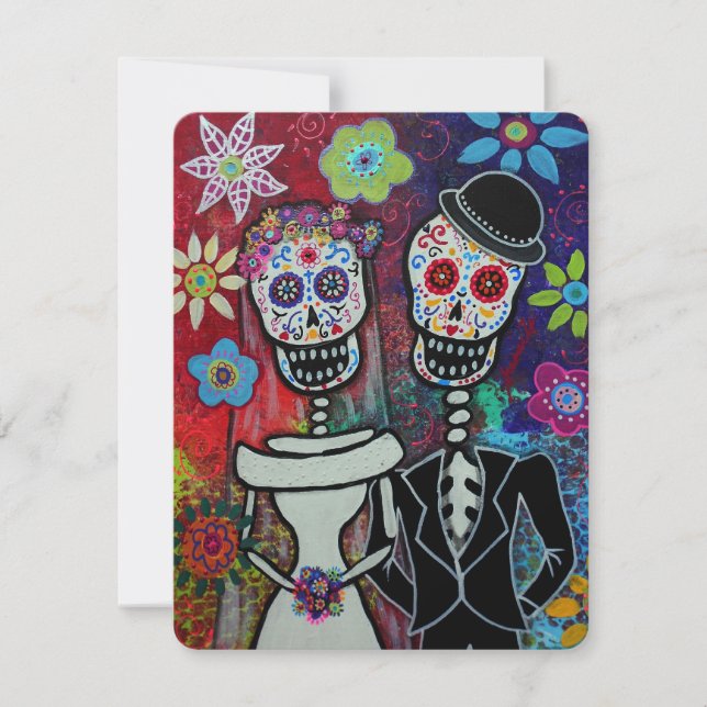 DIA DE LOS MUERTOS-BRÖLLOPSINVITATIONER INBJUDNINGAR (Framsida)