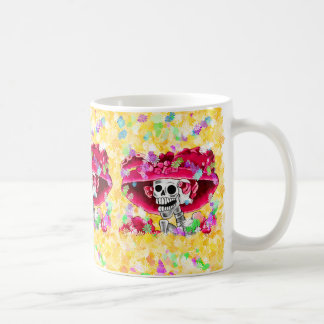 Dia De Los Muertos Calavera Catrina in Red Kaffemugg
