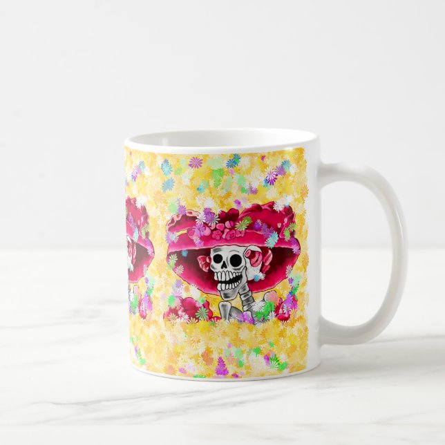 Dia De Los Muertos Calavera Catrina in Red Kaffemugg (Höger)