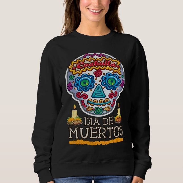 Dia de los muertos calavera de azucar Coahuila T Shirt (Framsida)