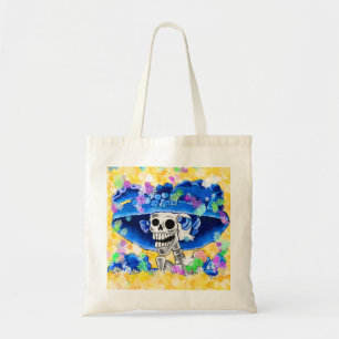 Dia De Los Muertos Calavera Sugar Skull i Blue Tygkasse