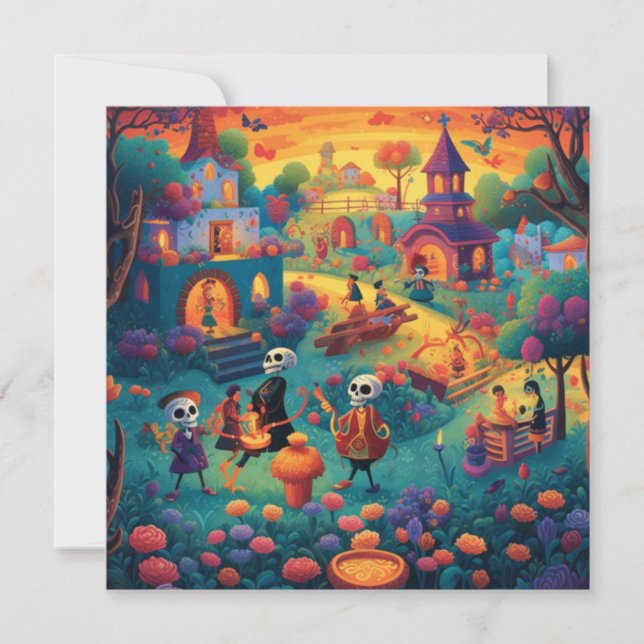 Dia de los Muertos, Candlelit Memory Inbjudningar (Framsida)