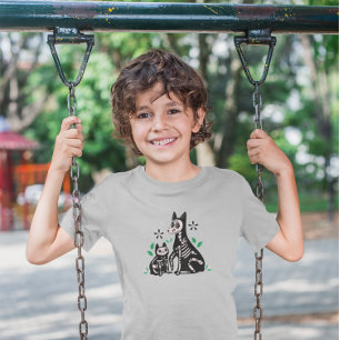 Día de los Muertos Cat & Hund Skeleton T Shirt