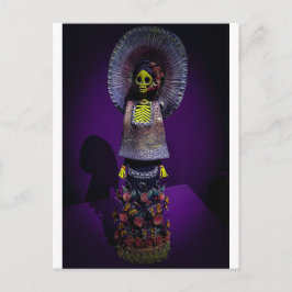Día de los Muertos Catrina Skelettfigur Konst Vykort