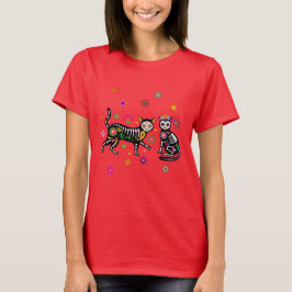 Dia De Los Muertos Cats T Shirt