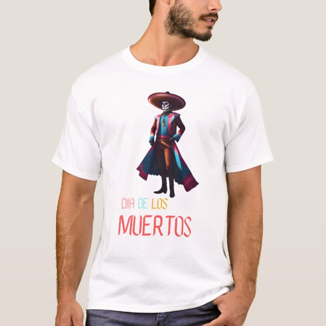 Dia de los Muertos Charro T Shirt (Framsida)