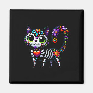 Dia De Los Muertos Cinco De Mayo Cat Sugar Skull M Magnet