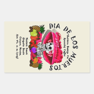 Dia De Los Muertos Coffee (Speciell begäran) Rektangulärt Klistermärke