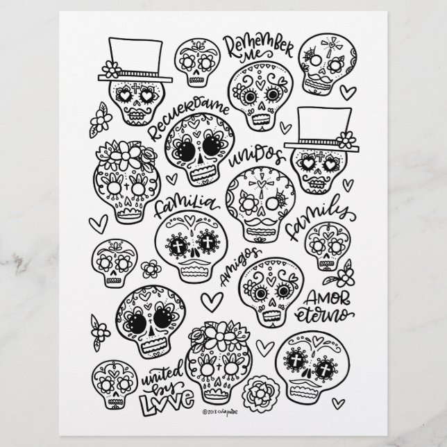 Dia De Los Muertos Coloring Page (Framsida)
