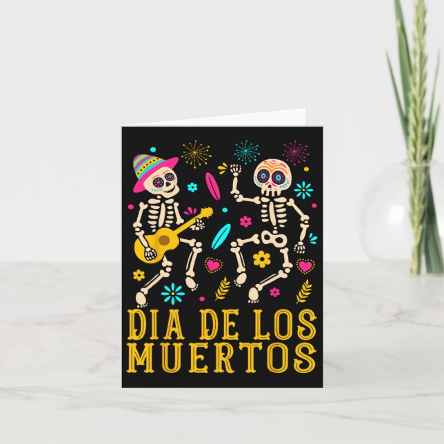 Dia De Los Muertos Costume Day of the dead Skeleto Kort (Framsida)