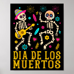 Dia De Los Muertos Costume Day of the dead Skeleto Poster